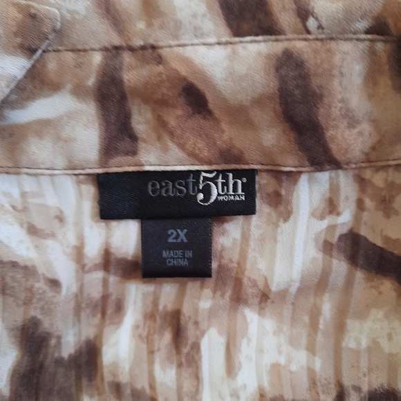 ● east5th | Short Tunic Style Dress with Kakhi Tie-Dye Print - Picture 13 of 16